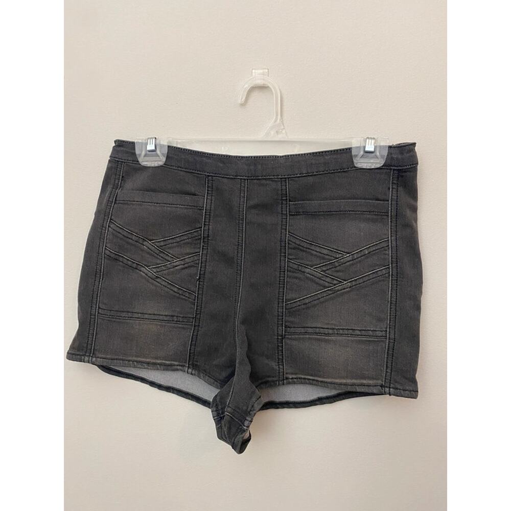 High Waisted Black Jean Shorts